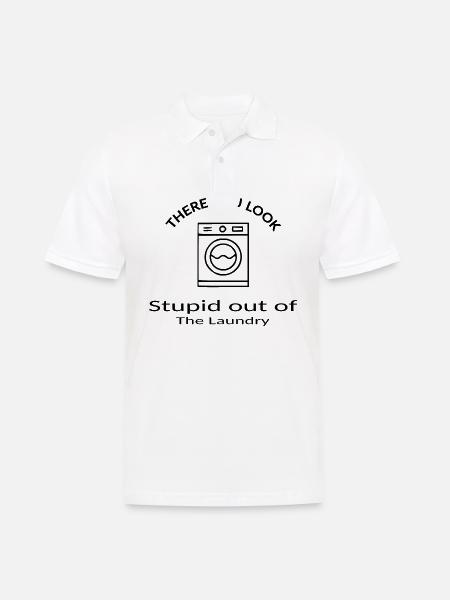 Da guckst du dumm aus der Wäsche - Denglisch - Männer Poloshirt - Weiß