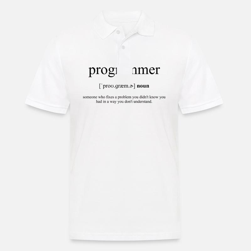 Programmer (Programmierer) Definition Dictionary - Männer Poloshirt - Weiß