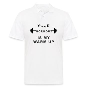 Your workout is my warm up - Men's Polo Shirt - white - Front - Kai (181cm)