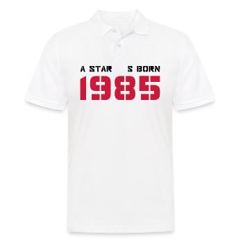 Geburtsjahr Geburtstag Born In - Made in 1985 - Männer Poloshirt - Weiß - Vorne - Kai (181cm)