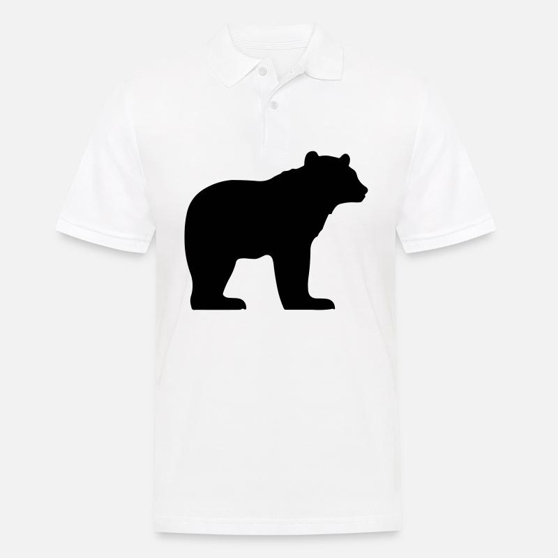 Bär - Männer Poloshirt - Weiß