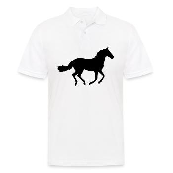 Pferd - Männer Poloshirt - Weiß - Vorne - Kai (181cm)
