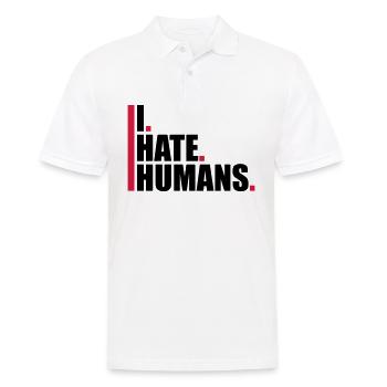 balken cool logo humans text aufkleber fuck you fu - Männer Poloshirt - Weiß - Vorne - Kai (181cm)