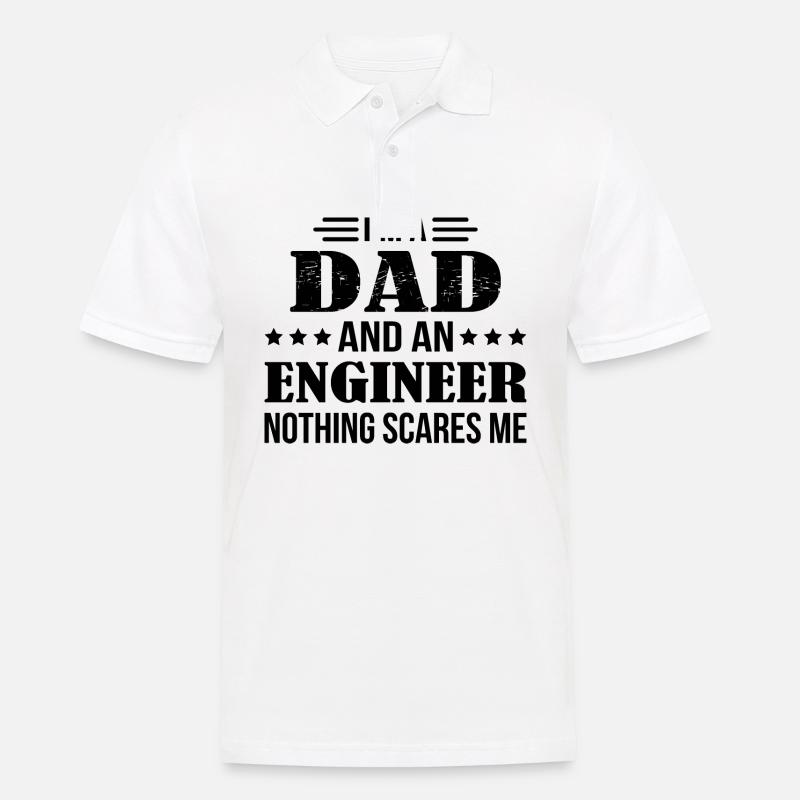 Dad Engineer Scares Me - Männer Poloshirt - Weiß