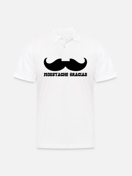 Gracias Schnurrbart - Männer Poloshirt - Weiß
