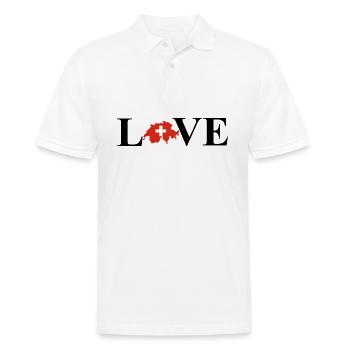 J'aime la Suisse (Suisse) - Polo Homme - blanc - Devant - Kai (181cm)