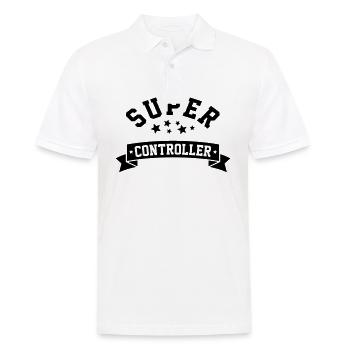 Super CONTROLLER, Controlling Finance Reporting - Men's Polo Shirt - white - Front - Kai (181cm)