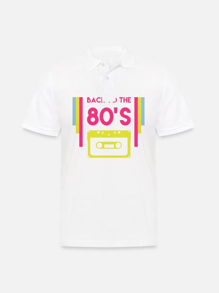Back to the 80's - Männer Poloshirt - Weiß
