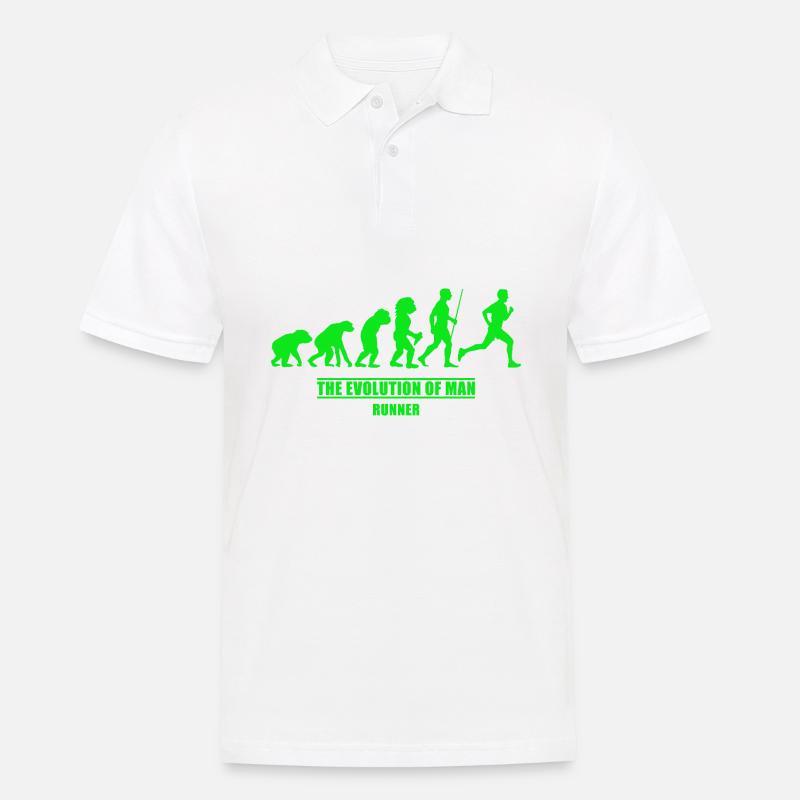 Läufer Evolution Läufer - Männer Poloshirt - Weiß