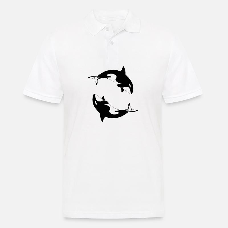 Schwertwal Orcinus orca - Männer Poloshirt - Weiß