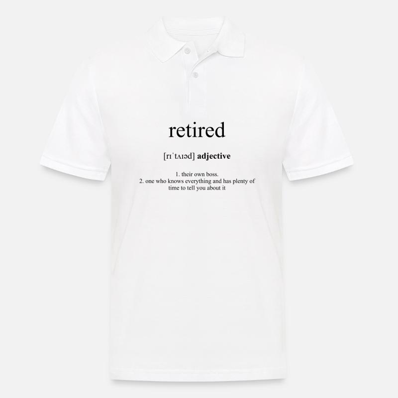 Retired (pensioniert) Definition Dictionary - Männer Poloshirt - Weiß