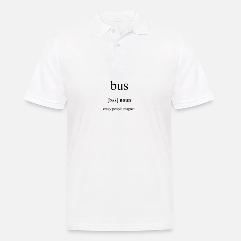 Bus Definition Dictionary - Männer Poloshirt - Weiß