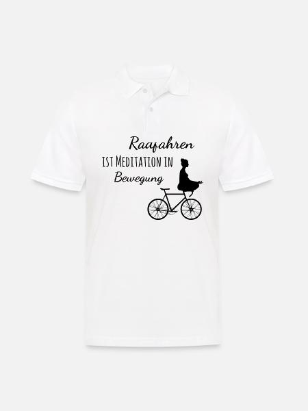 Radfahren ist Meditation in Bewegung - Männer Poloshirt - Weiß