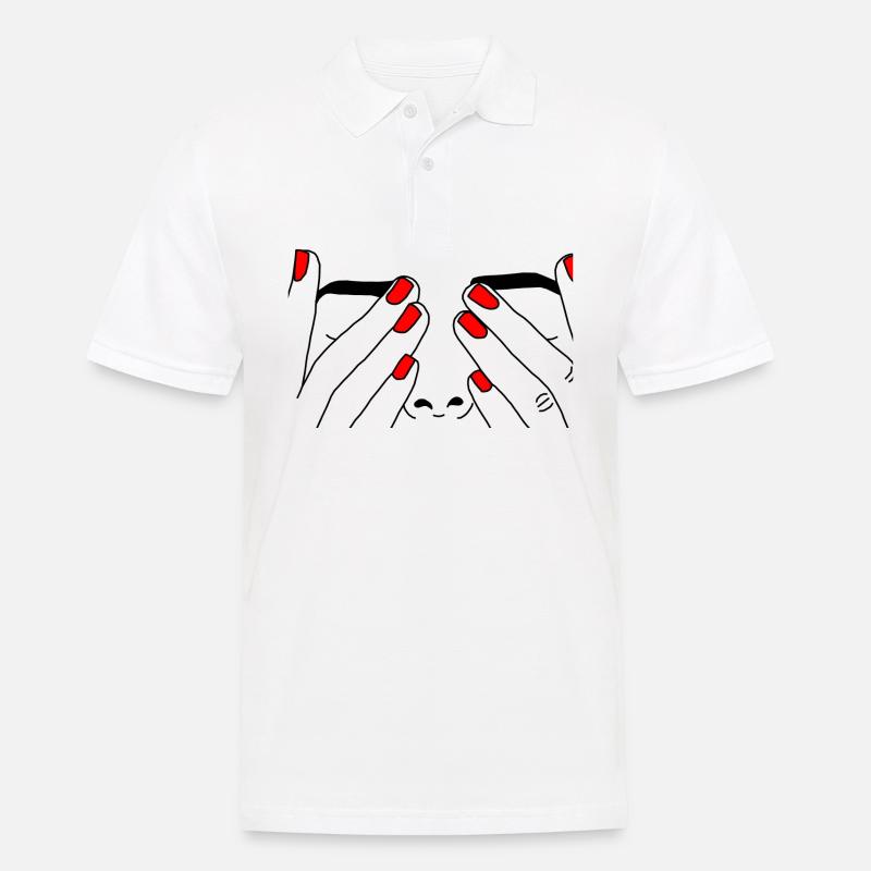 Face red nail - Männer Poloshirt - Weiß