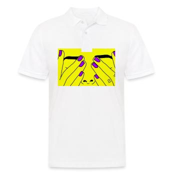 Face yellow - Männer Poloshirt - Weiß - Vorne - Kai (181cm)