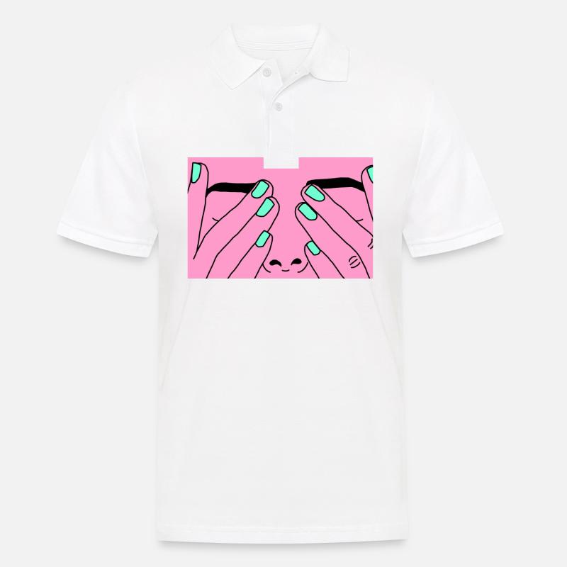 Face rose - Männer Poloshirt - Weiß