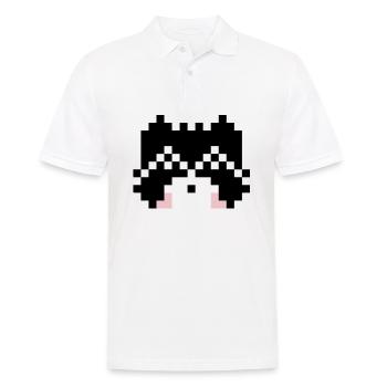 Waschbaer Pixel Art - Männer Poloshirt - Weiß - Vorne - Kai (181cm)