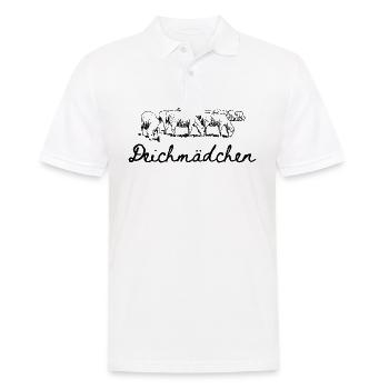 Deichmädchen Schafe Küste Meer Nordsee Küstenkind - Männer Poloshirt - Weiß - Vorne - Kai (181cm)