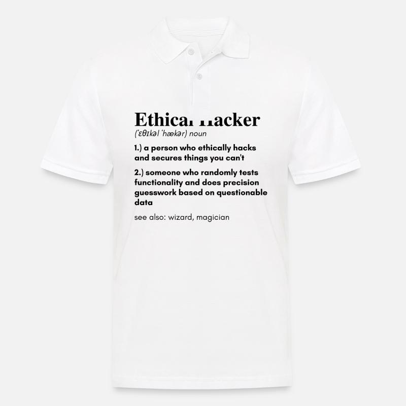 Hackers ethical | Hacker Design - Polo Homme - blanc