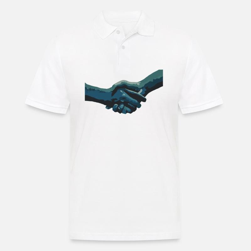 hand in hand - Männer Poloshirt - Weiß