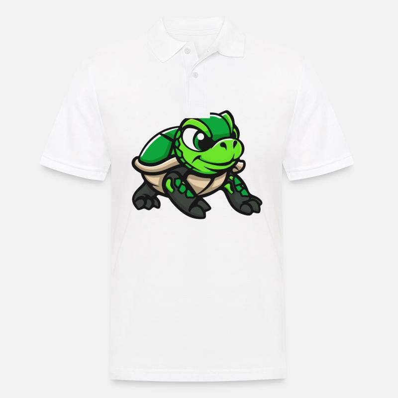 Turtle Comic - Men's Polo Shirt - white