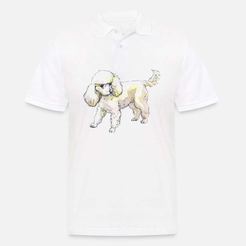 Pudel - Männer Poloshirt - Weiß