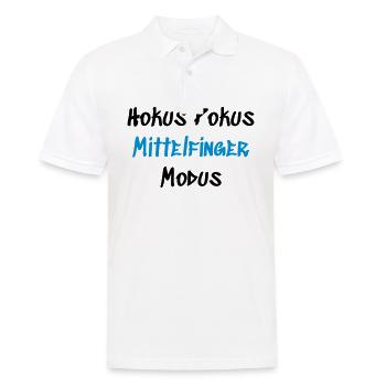 Hokus Pokus Mittelfinger - Männer Poloshirt - Weiß - Vorne - Kai (181cm)