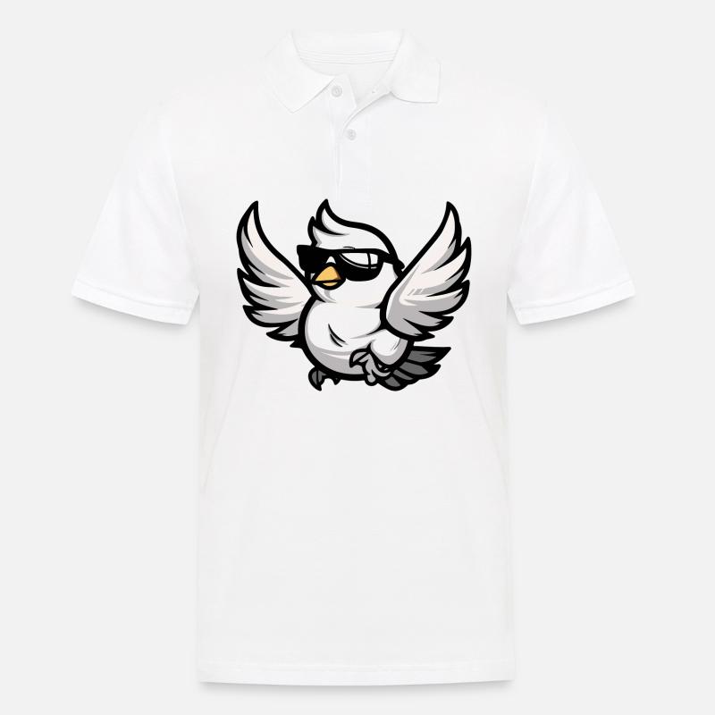 Taube Vogel Comic Cool - Männer Poloshirt - Weiß