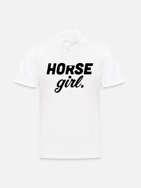 horse girl horse woman - Männer Poloshirt - Weiß