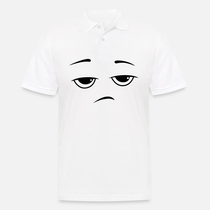 Bored Smile Smiley - Männer Poloshirt - Weiß