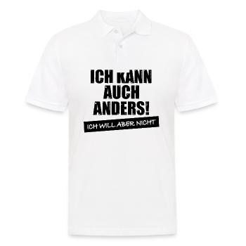 Ich kann auch anders will aber nicht spruch lustig - Männer Poloshirt - Weiß - Vorne - Kai (181cm)