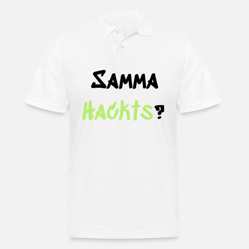 Samma Hackts - Männer Poloshirt - Weiß