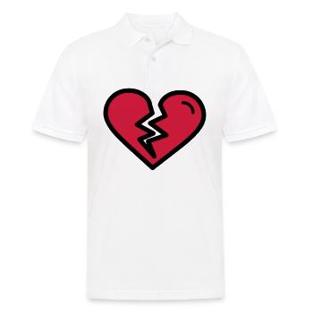 Cœur brisé, chagrin d'amour tristement amoureux - Polo Homme - blanc - Devant - Kai (181cm)
