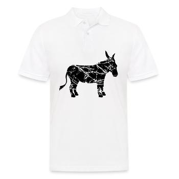 risse kratzer alt stempel sticker esel pferd pony - Männer Poloshirt - Weiß - Vorne - Kai (181cm)