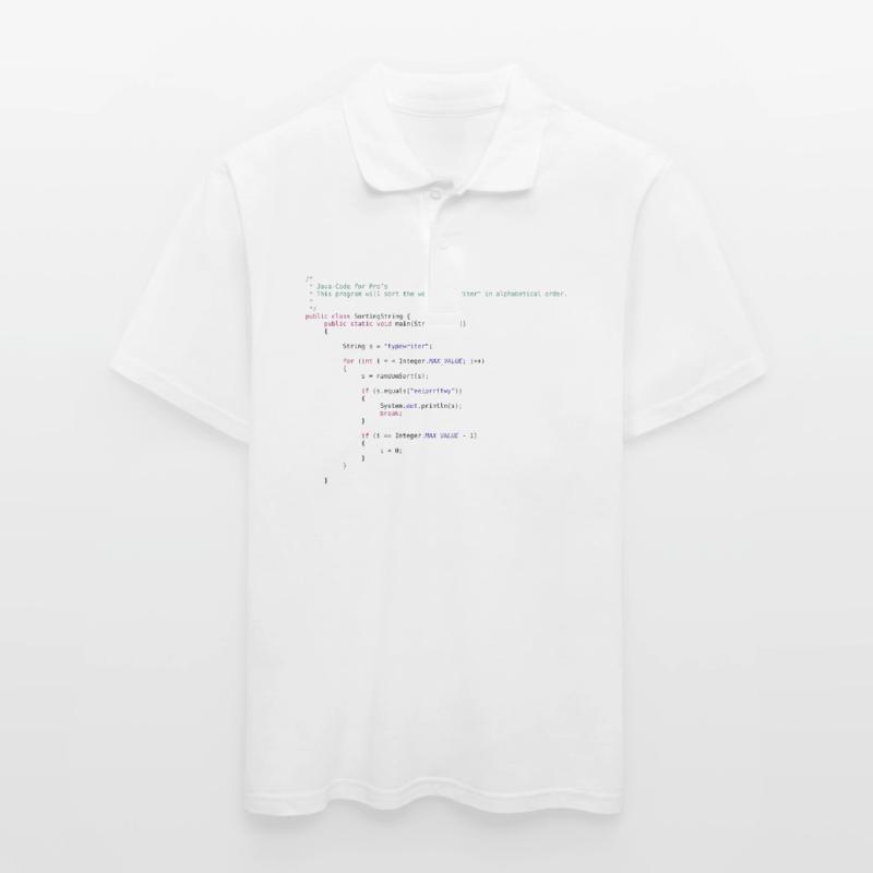 funny Java code to sort Men's Polo Shirt