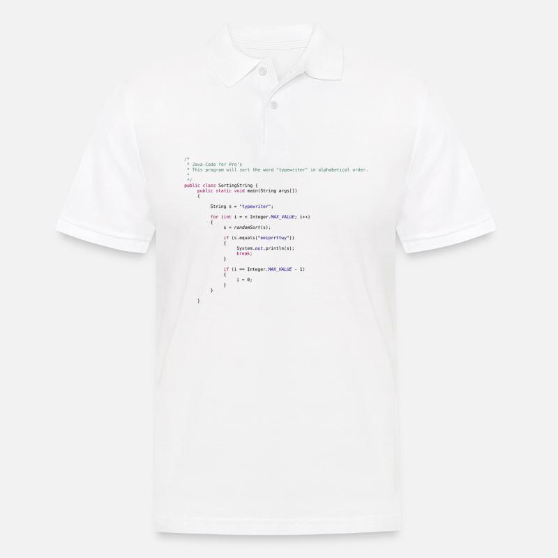lustiger Java Code zum Sortieren - Männer Poloshirt - Weiß