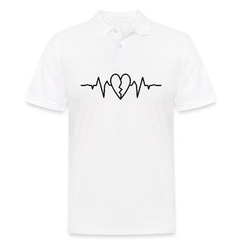 Herz ekg black - Männer Poloshirt - Weiß - Vorne - Kai (181cm)
