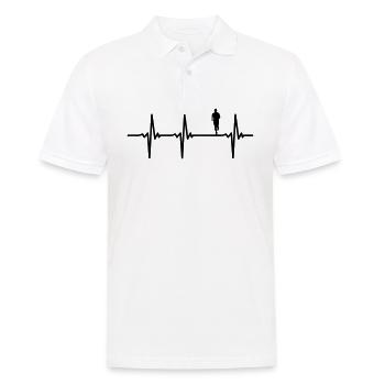 Coureur de battement de coeur de marathon - Polo Homme - blanc - Devant - Kai (181cm)