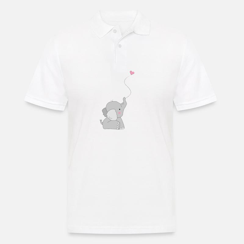 Eddi Elefant - Geschenk - Geschenkidee - Männer Poloshirt - Weiß