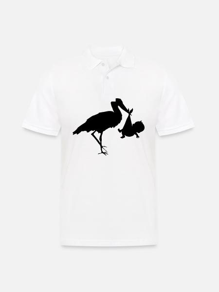 Bébé et cigogne - Polo Homme - blanc