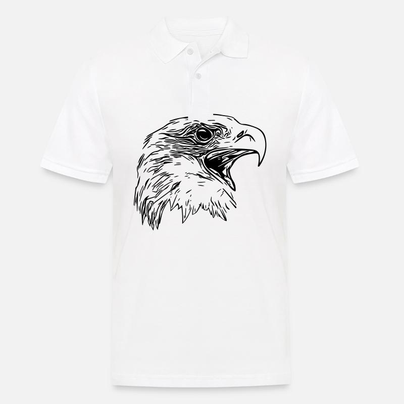 Tête d’aigle - Oiseau de prédant Royal Vector - Polo Homme - blanc