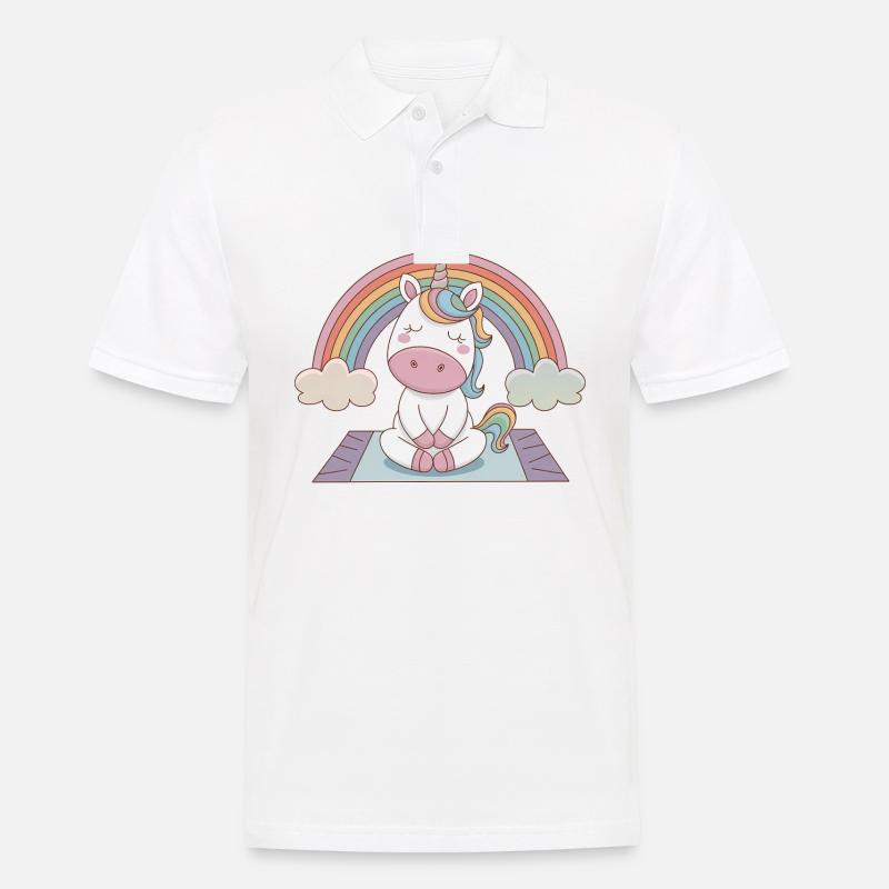 Yoga Einhorn - Männer Poloshirt - Weiß