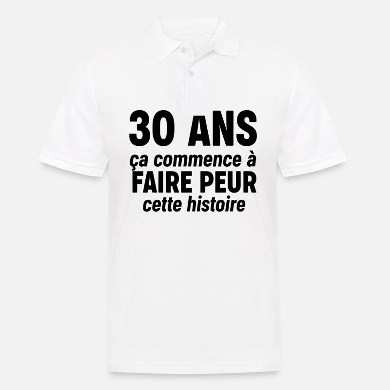 30 anni - Polo da uomo - bianco