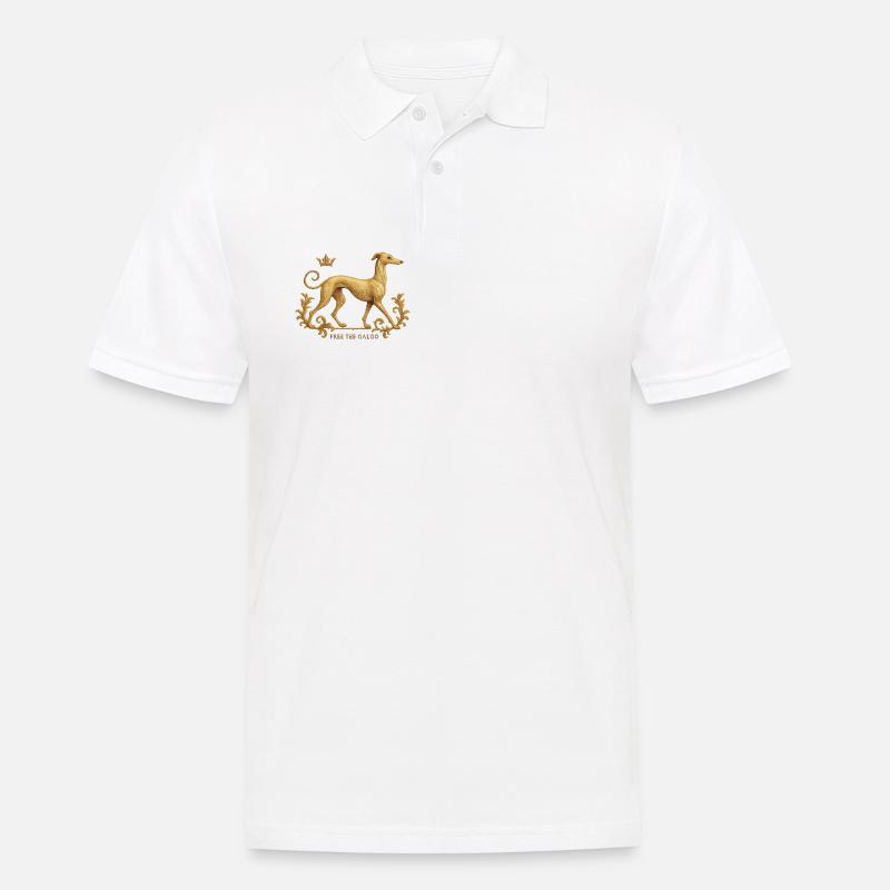 Free the Galgo - Embroidery Nr01 - Männer Poloshirt - Weiß