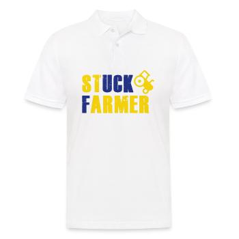 STUCK FARMER YELLOW BLUE - Men's Polo Shirt - white - Front - Kai (181cm)