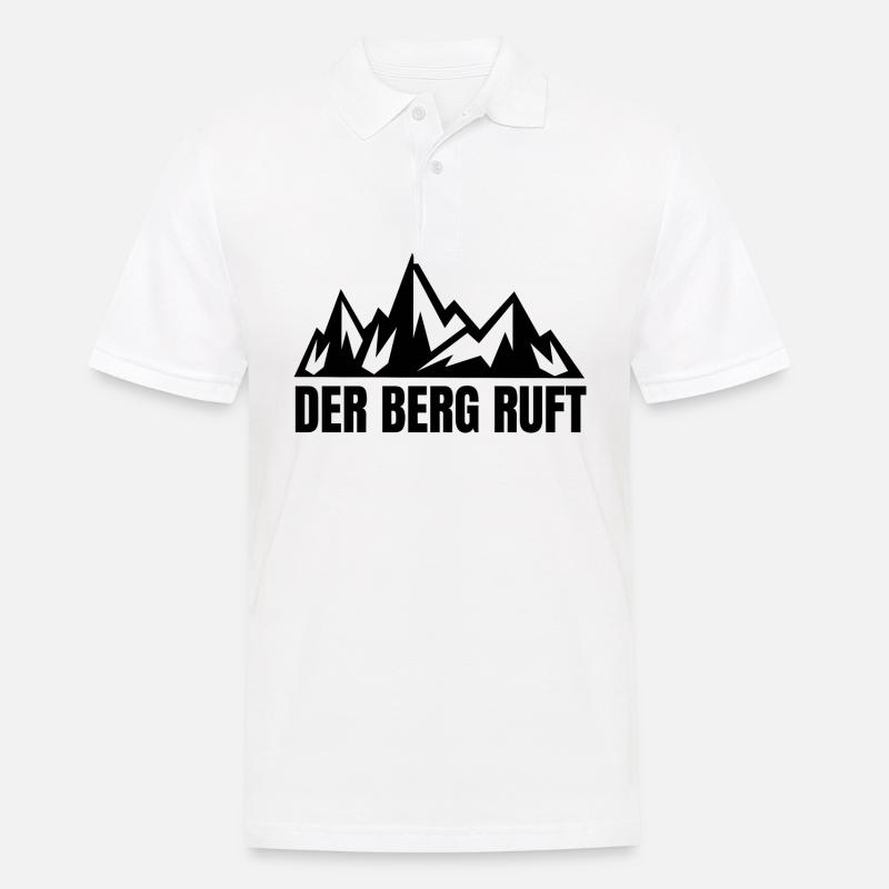 Der Berg ruft - Wander - Männer Poloshirt - Weiß