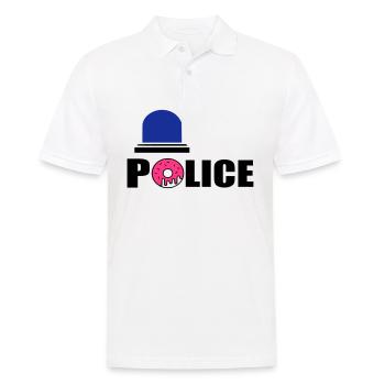 Polizei d - Männer Poloshirt - Weiß - Vorne - Kai (181cm)