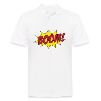 BOOM! - Männer Poloshirt - Weiß - Vorne - Kai (181cm)