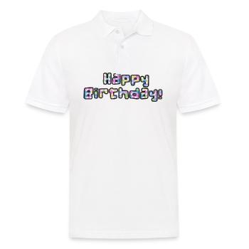 Happy Birthday - Männer Poloshirt - Weiß - Vorne - Kai (181cm)