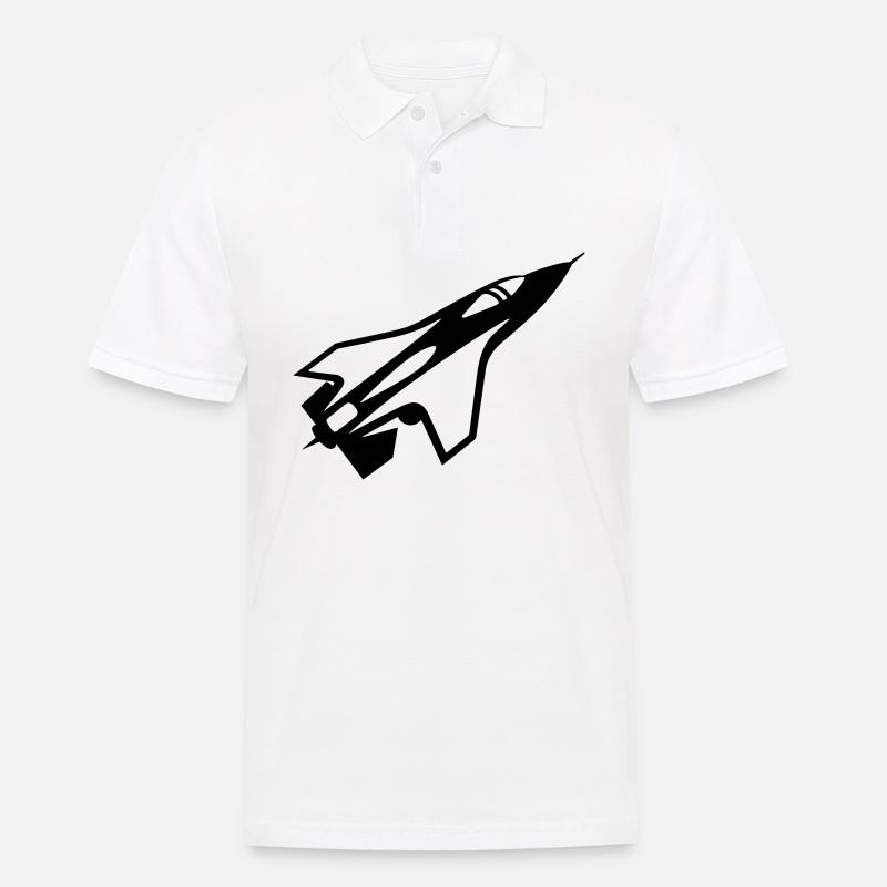 Kampfflugzeug - Männer Poloshirt - Weiß